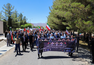 خروش دانشگاهیان خراسان جنوبی در محکومیت جنایات رژیم کودک کش صهیونیستی و دفاع از عزت و امنیت میهن اسلامی