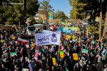 حضور حماسی دانشگاهیان دانشگاه بیرجند در مراسم راهپیمایی چهل‌وچهارمین سالروز پیروزی انقلاب اسلامی